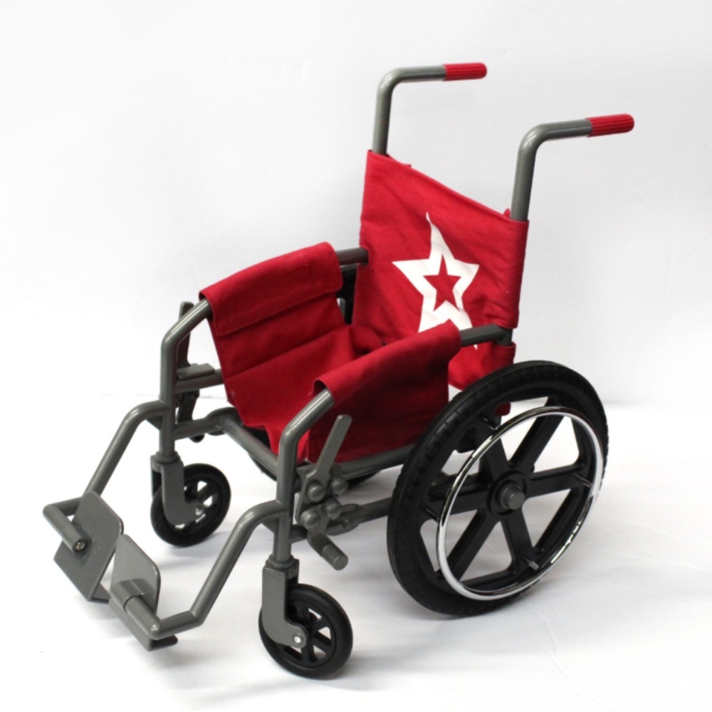 American Girl doll red "berry" wheelchair